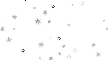 Abstract image of grey and black stars scattered on a white background. Ideal for backgrounds, websites, and more.