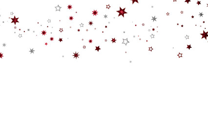 Sparkling red and silver stars on white. Perfect for holidays, celebrations, and festive designs.