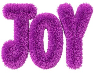 Fototapeta premium Fluffy purple word JOY