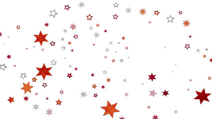 Festive background with red, silver, and orange stars. Perfect for holidays, celebrations, and more.