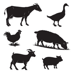 farm animals collection vector