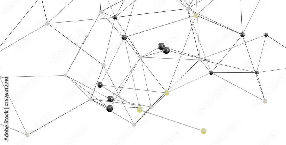 Poster 3d rendering of a complex network. ideal for technology, connection, and communication concepts.