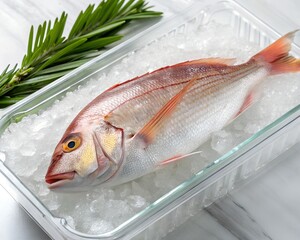 Fish in clear packaging, perfect for fresh seafood product promotion