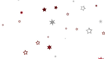 Beautiful festive background with red and silver stars scattered on a white background. Perfect for cards, invitations, or any celebratory design.