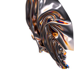 Abstract iridescent folds of metallic fabric A symphony of colors and shapes