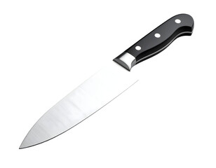 Chefs knife on a black background
