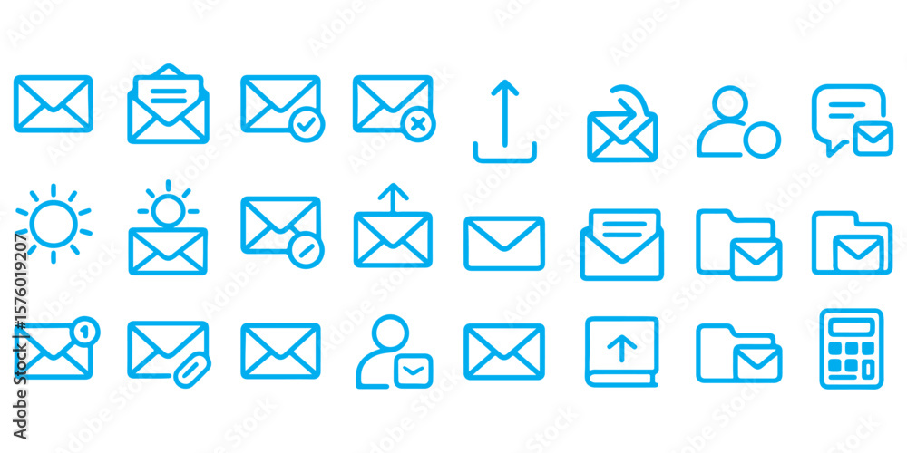 Poster email vector icon set. mail post vector symbol. letter message envelope sign in black color. suitabl