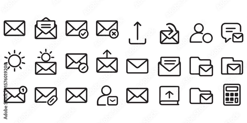Poster email vector icon set. mail post vector symbol. letter message envelope sign in black color. suitabl