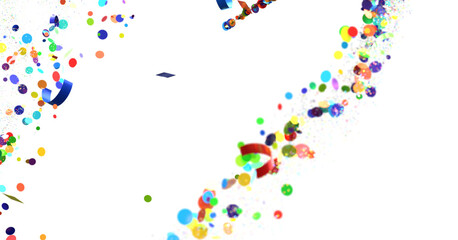 Confetti, paper triangle on the floor, fancy, colorful, celebration party