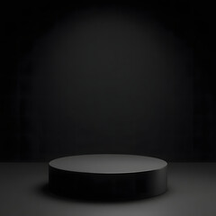 Abstract curve black podium 3d background of luxury presentation product  