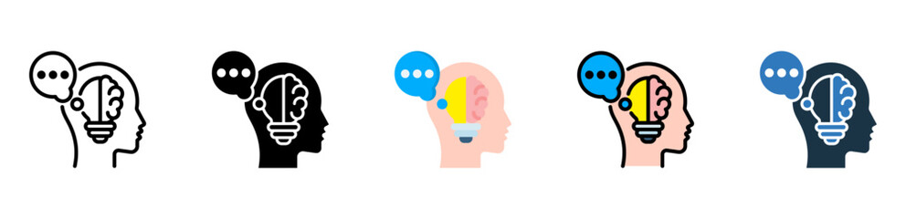 Thinking icon multiple style 