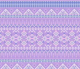 Pastel Purple Tribal Seamless Pattern Ethnic Geometric Boho Vector Design