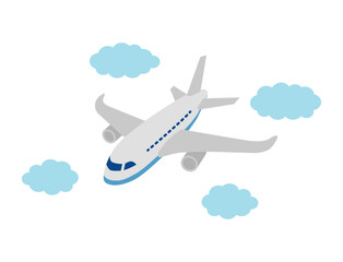Fototapeta premium 飛行機 航空機 旅客機 ジェット機 イラスト