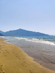 beautiful landscape of a sandy beach on the sea