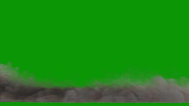 Fog, mist or smoke rolling in a seamless loop, 4k 24p, with green screen for transparent background