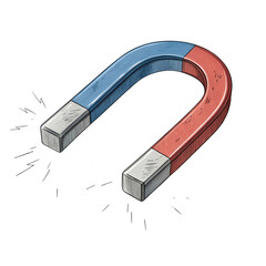 Powerful Horseshoe Magnet A Visual Representation of Attraction isolated on transparent background