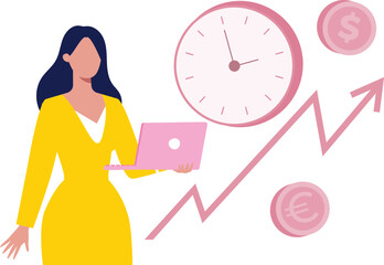 Girl's money is increasing by time