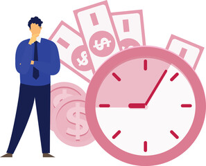 The boy is thinking about how to earn fast.