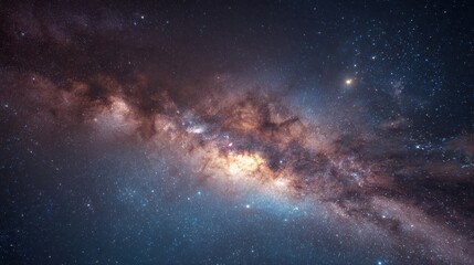 outer space with stars and dust clusters, galaxies milky way
