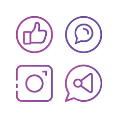 Social Media Icon Pattern Design – Seamless Vector Background with Like, Message, Emoji, and Love Symbols