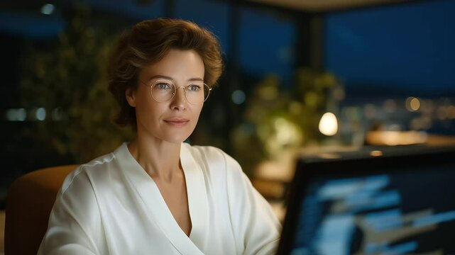 Professional Debugging at Home Office Workstation with Focused Woman