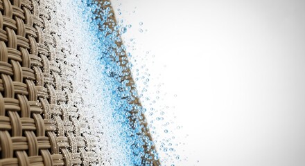Water Repellent Fabric: A close-up shot of a fabric exhibits its impressive water repellent properties. The fabric is engineered to repel water droplets.