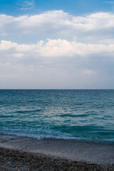 beautiful landscape of a sandy beach on the sea