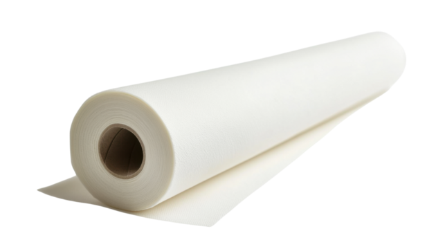 white paper towel roll cut out on white background