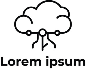 Cloud Electric Logo Design – Modern Vector Logo Combining Cloud and Lightning Bolt Symbol