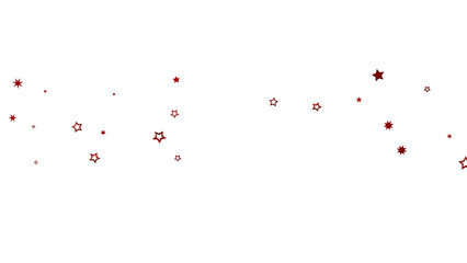 Red Stars Scattered on White Background