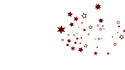 Red Stars Scattered on White