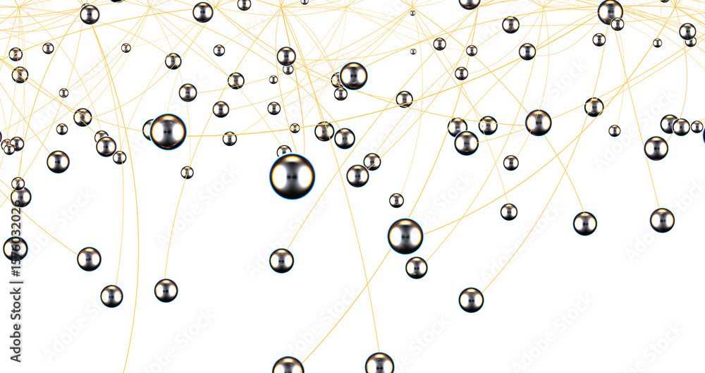 Poster falling cyber particles. big data stream. 3d