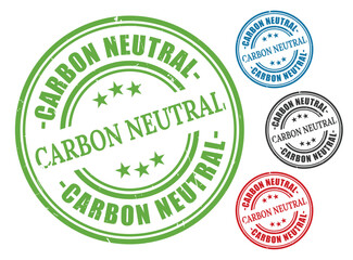 Sustainable Product Badge Pack, Carbon Neutral Grunge Stamp Vectors  