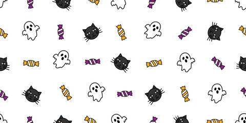 ハロウィンアイコンのシームレスパターン・背景素材
Seamless Pattern of Halloween Icons Background Design