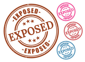 Truth Revealed Badge Pack, Exposed Disclosure Grunge Stamp Vectors  