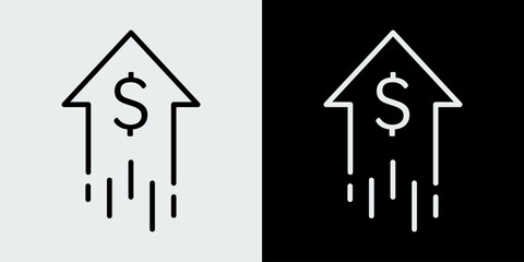 Financial and economic increase icon