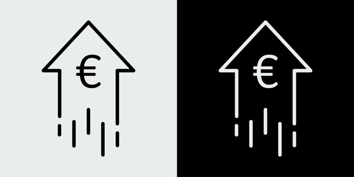 Financial and economic increase icon