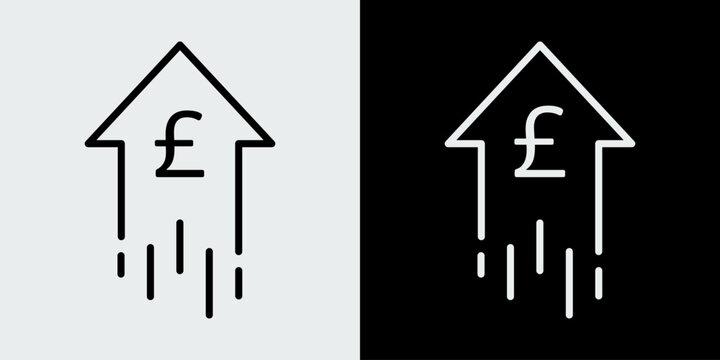Financial and economic decrease icon