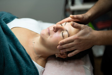girl at a cosmetologist during treatment procedures