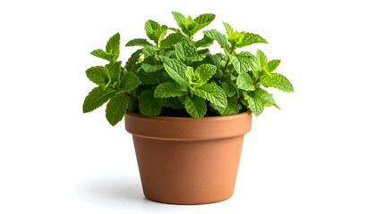 Fototapeta premium Fresh mint in terracotta pot (2)