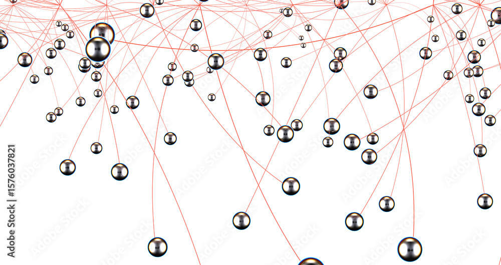 Poster falling cyber particles. big data stream. 3d
