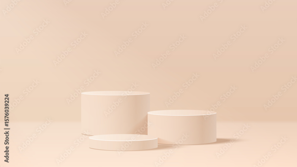 Aufkleber abstract minimal scene. minimal podium with soft material base. soft podium stages and product showc
