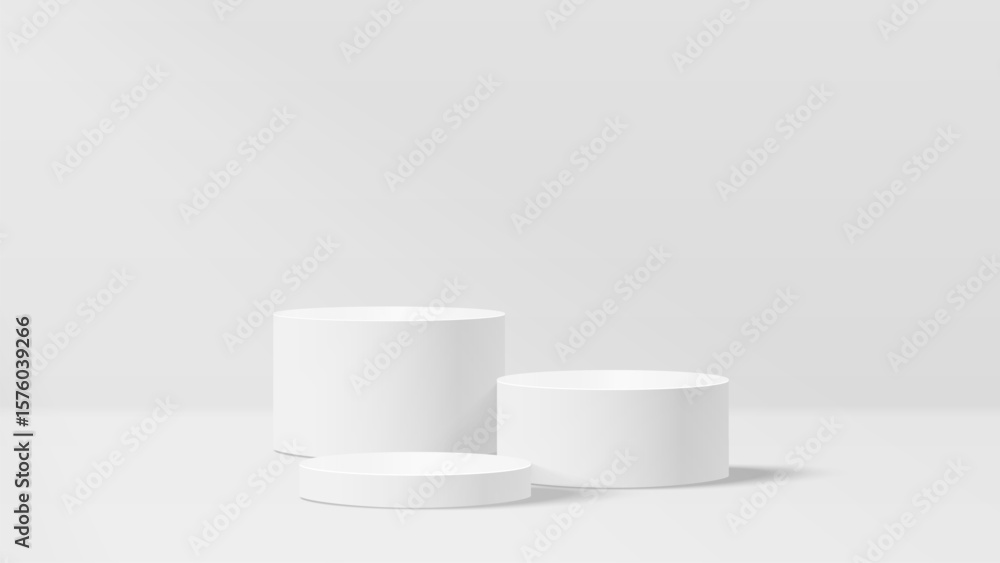 Aufkleber abstract minimal scene. minimal podium with soft material base. soft podium stages and product showc