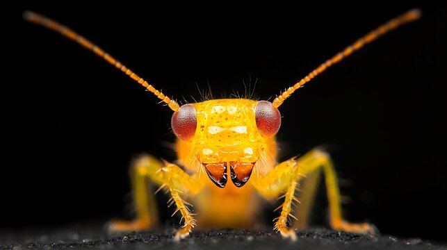 Macro Yellow Insect Portrait