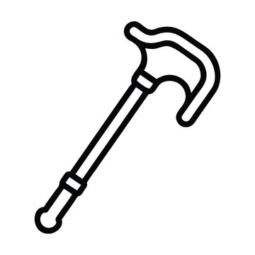 Industrial climber axe icon Flat illustration of industrial climbe