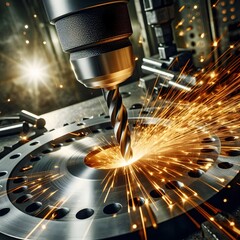 metal drill cutting steel plate