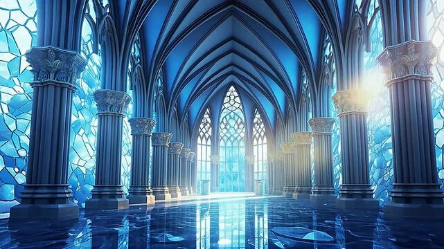 Holy place in Delfts Blauw realistis, highly detailed,ai generatif