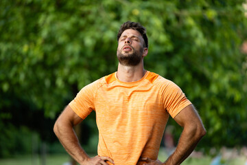 Sports injuries and health problems. Sportsman feeling bad and worried due to the pain.
