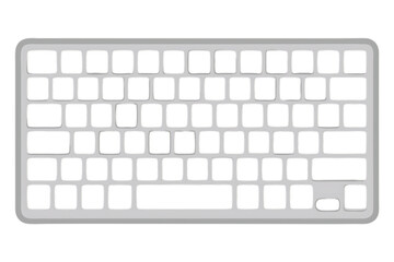 Sleek silver keyboard with keys isolated on a transparent background computer accessory
