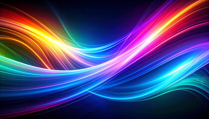 Electric glowing energy lines, colorful glowing streaks in motion